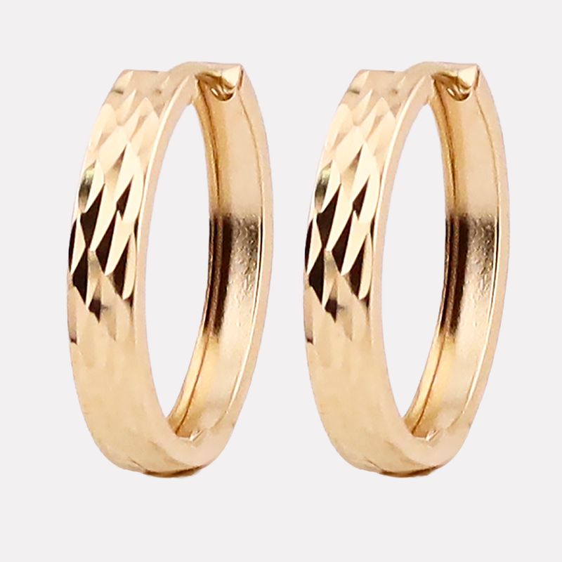Aretes Huggie Redondo Diamant. 14k 1.7g